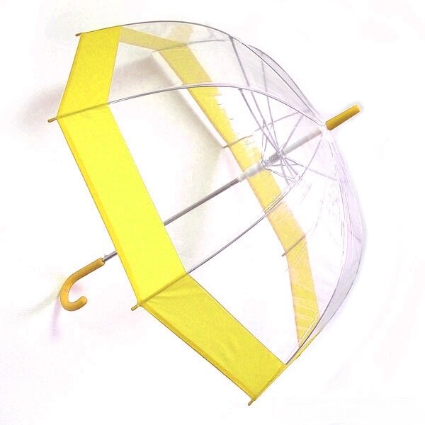 Зонт-трость Эврика механический прозрачный Желтый - 0