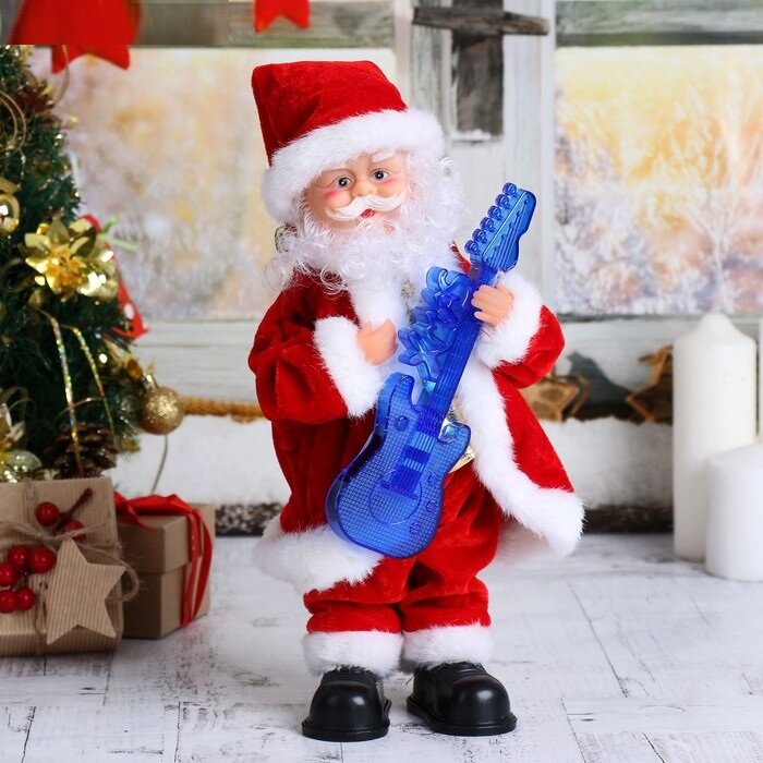 Дед Мороз Гитарист с подсветкой, двигается, играет мелодия - 0