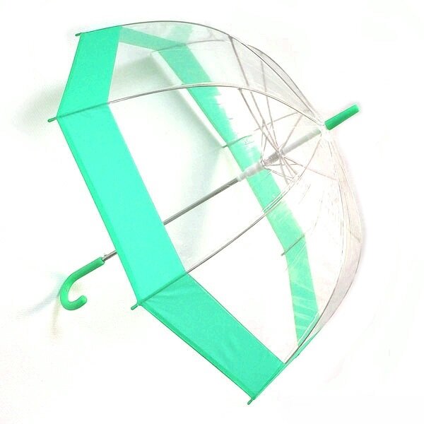 Зонт-трость Эврика механический прозрачный Зеленый - 0