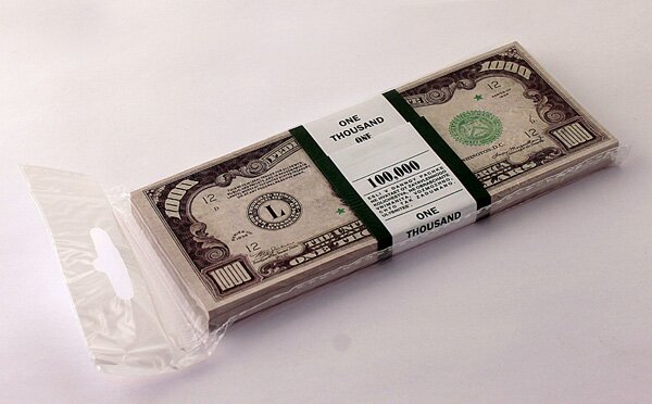 Забавная пачка сувенирных денег, игрушечные, ненастоящие - 1000 долларов - 5