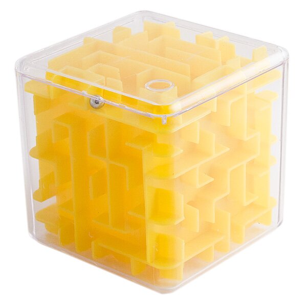 Головоломка лабиринт - Куб желтый - 0